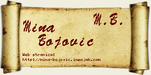 Mina Bojović vizit kartica